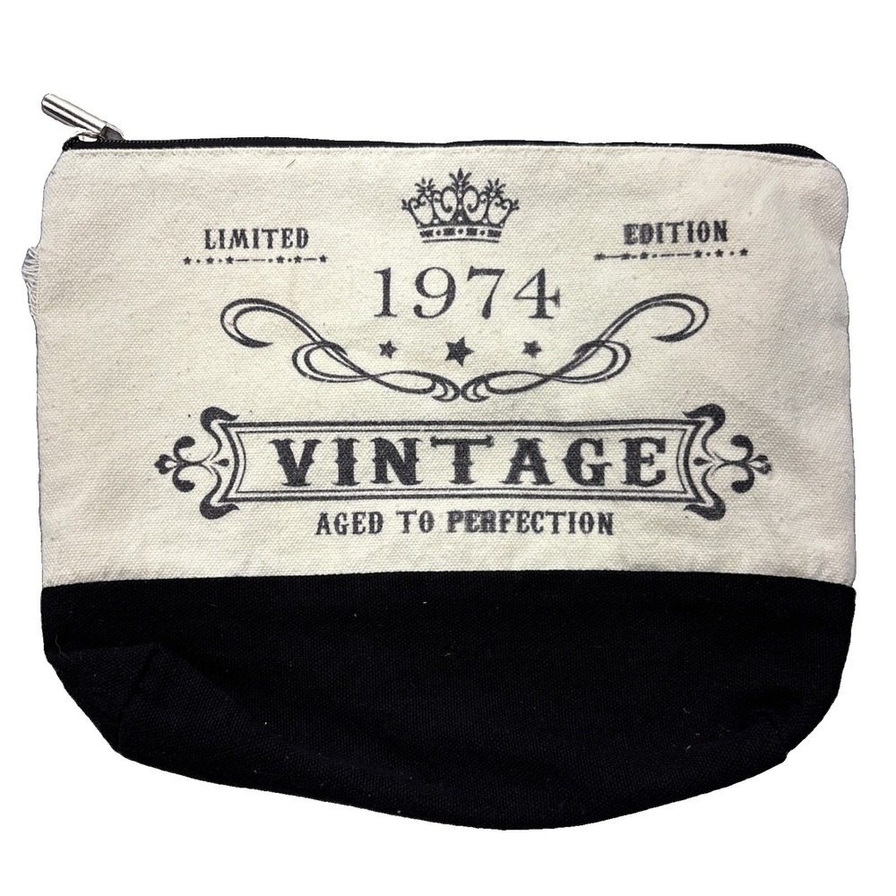 Black and Beige Vintage Limited Edition 1974 Make-Up Bag see pics